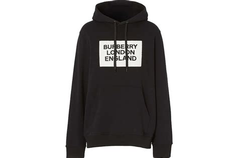 burberry logo patch hoodie